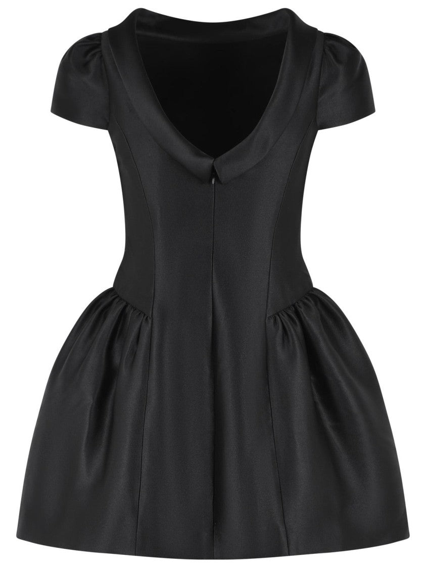 Self-Portrait Black Polyester Taffeta Mini Dress