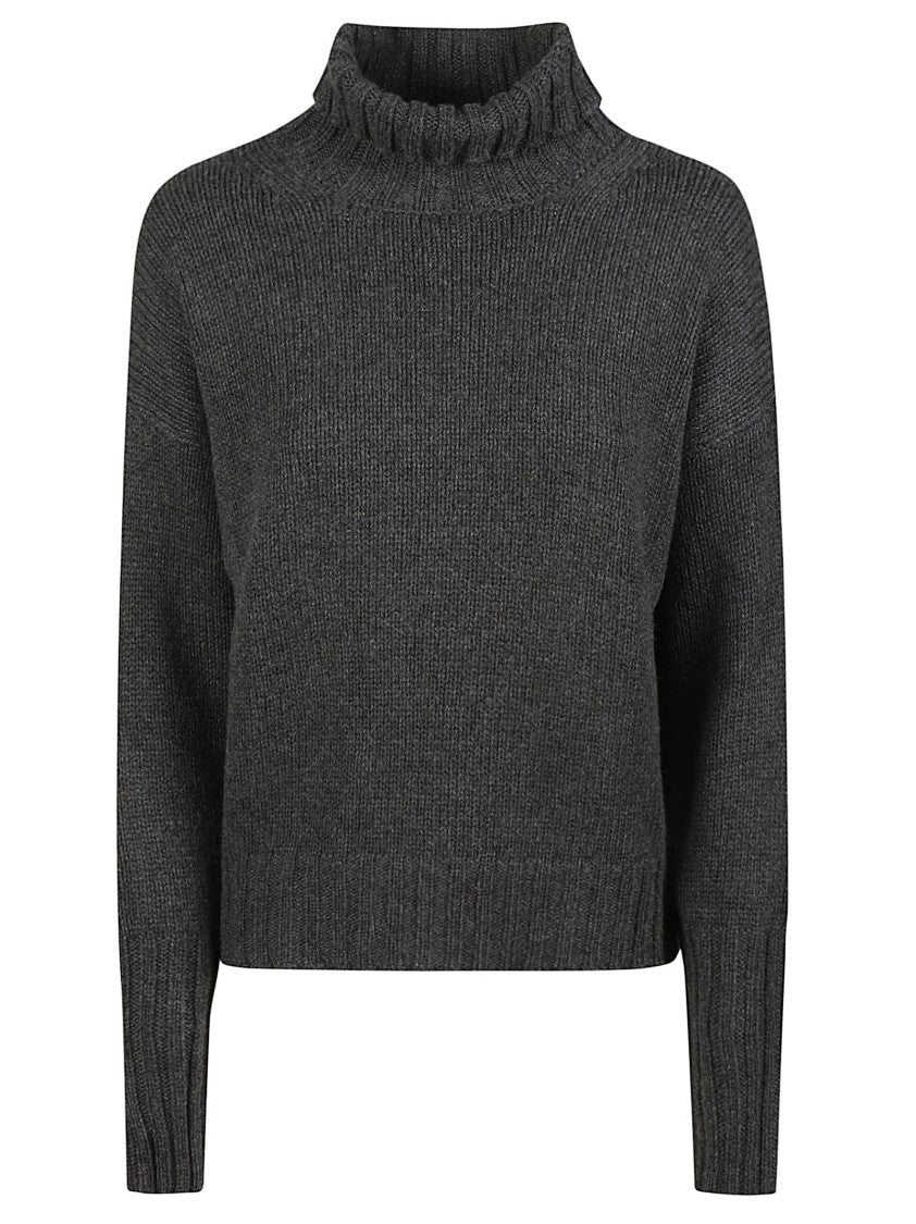 Aragona Ribbed Cropped Cashmere Turtleneck Sweater