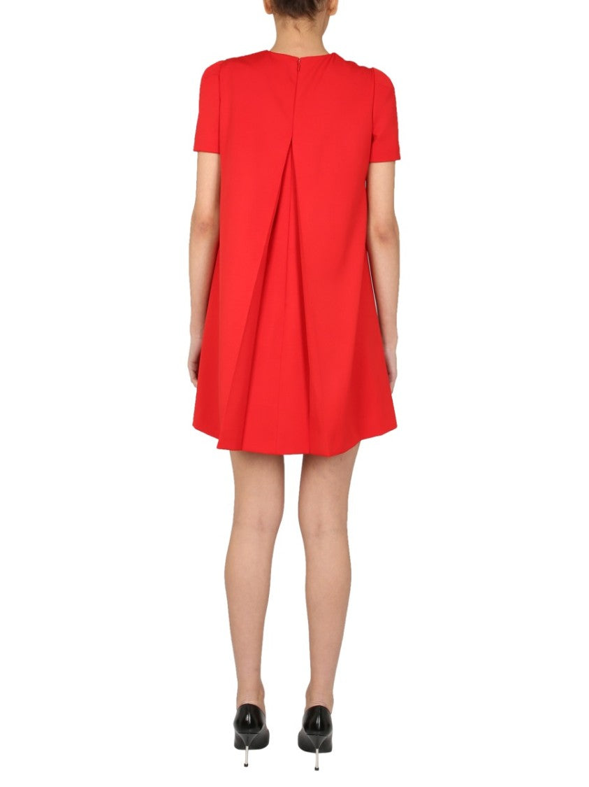 Alexander Mcqueen A-Line Dress With Pleated Cape Detail