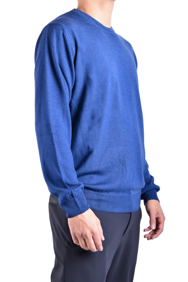 Woolrich Sky Blue Wool Classic Crew Neck Knitwear