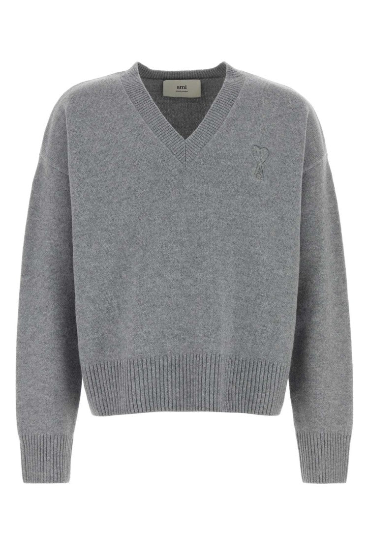 Ami Grey Wool Blend Sweater