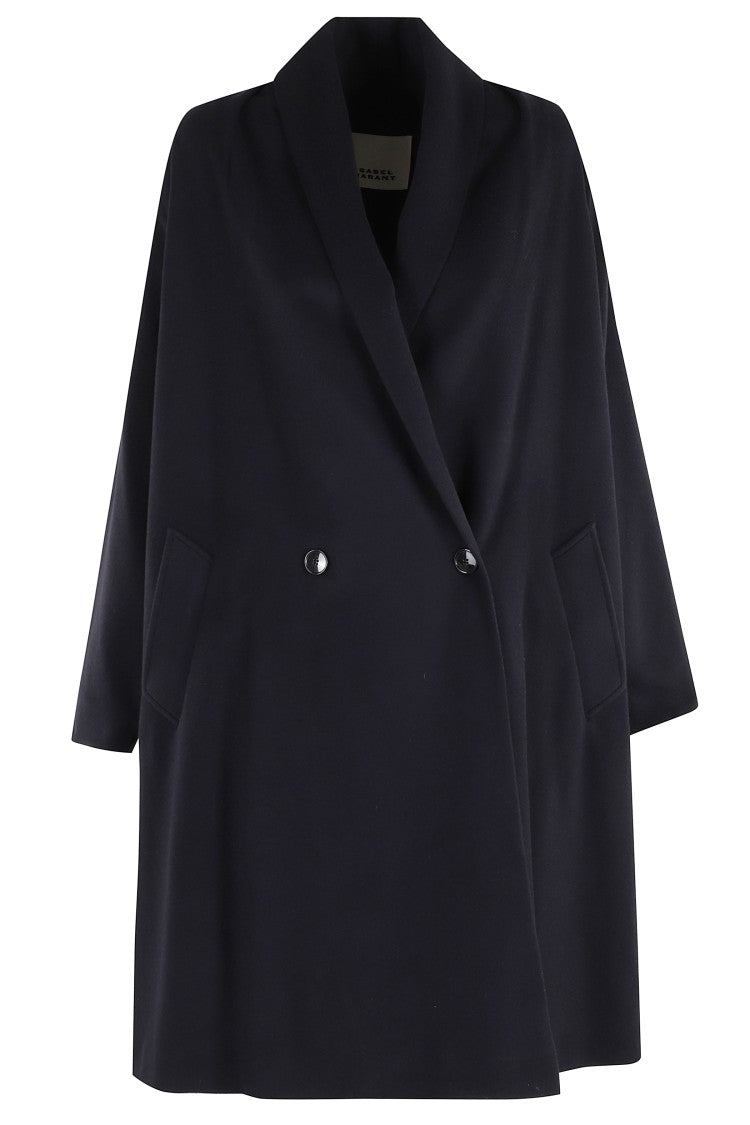 Isabel Marant Elise Gb Medium-Length Blue Wool-Blend Elise Coat