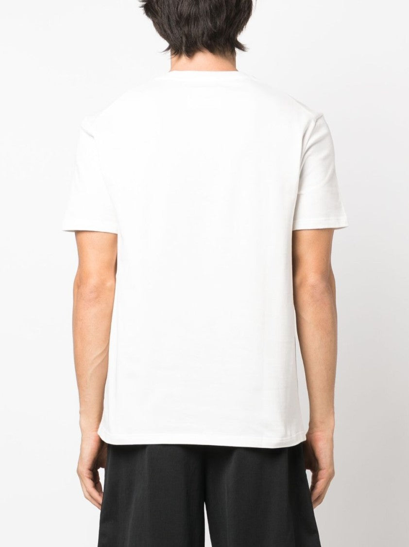 Jil Sander White Cotton T-Shirt With Logo Print