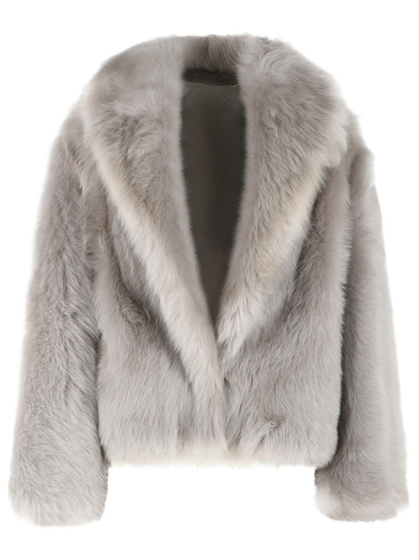 Salvatore Santoro Grey Sheepskin Fur Jacket