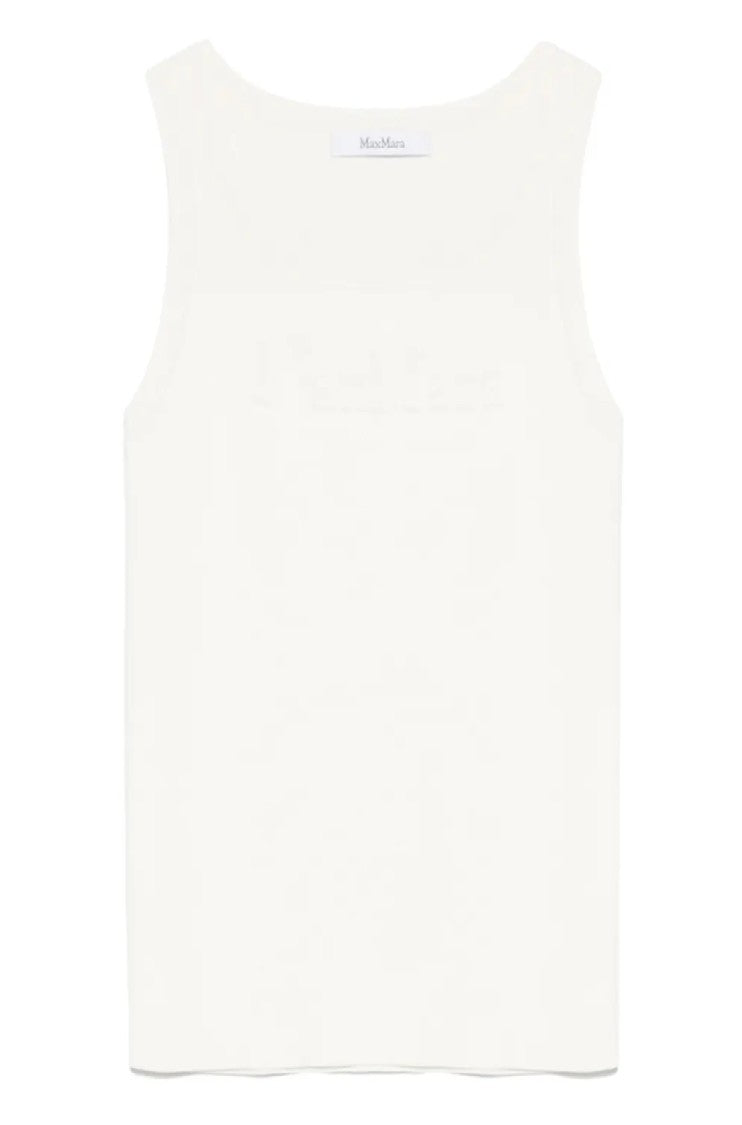Max Mara Fitted Sleeveless Top With Embossed Logo Detail