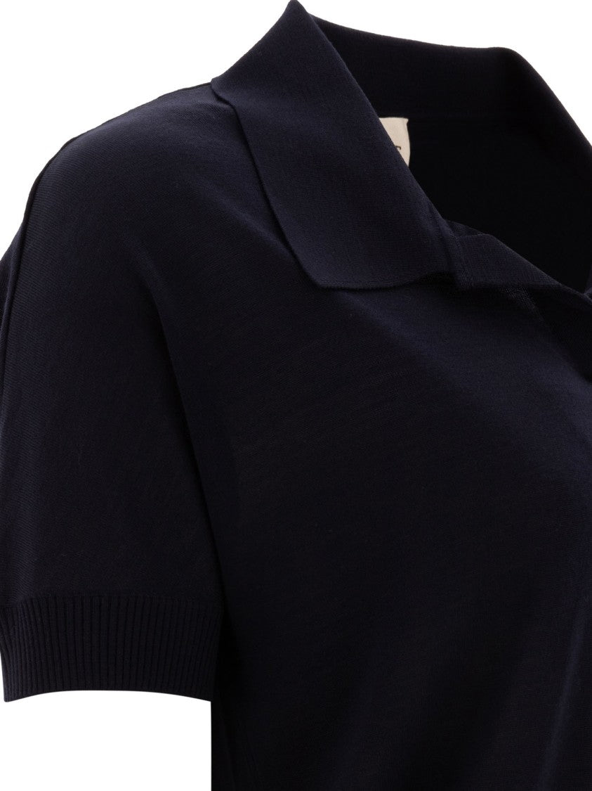 Khaite Cropped Polo Shirt With Minimalist Design