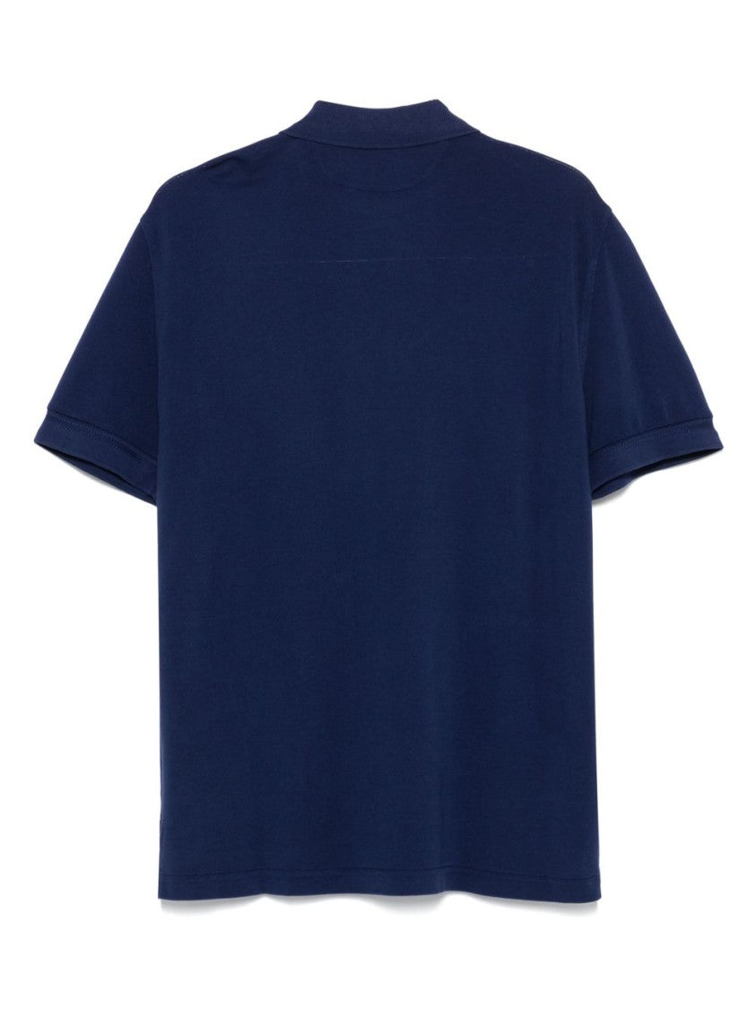 Tom Ford Front Button Placket Navy Blue Polo Shirt