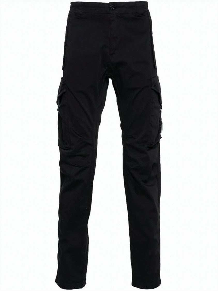 C.P. Company Satin Stretch Cargo Pants With Multiple Pockets
