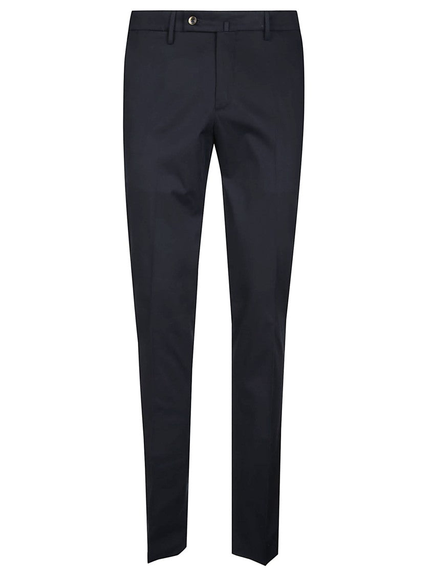Pt Torino Black E-Slim Cotton-Blend Pants