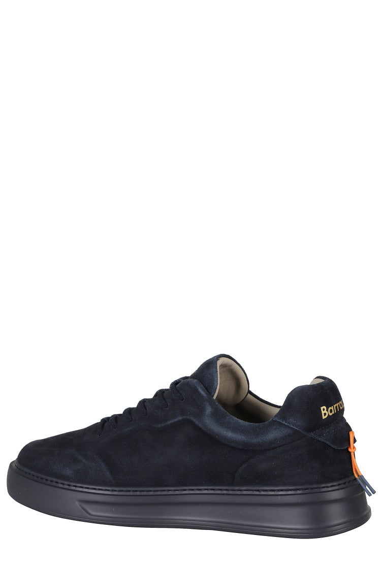 Barracuda Phoenix Blue Low-Top Gold Logo Suede Sneakers