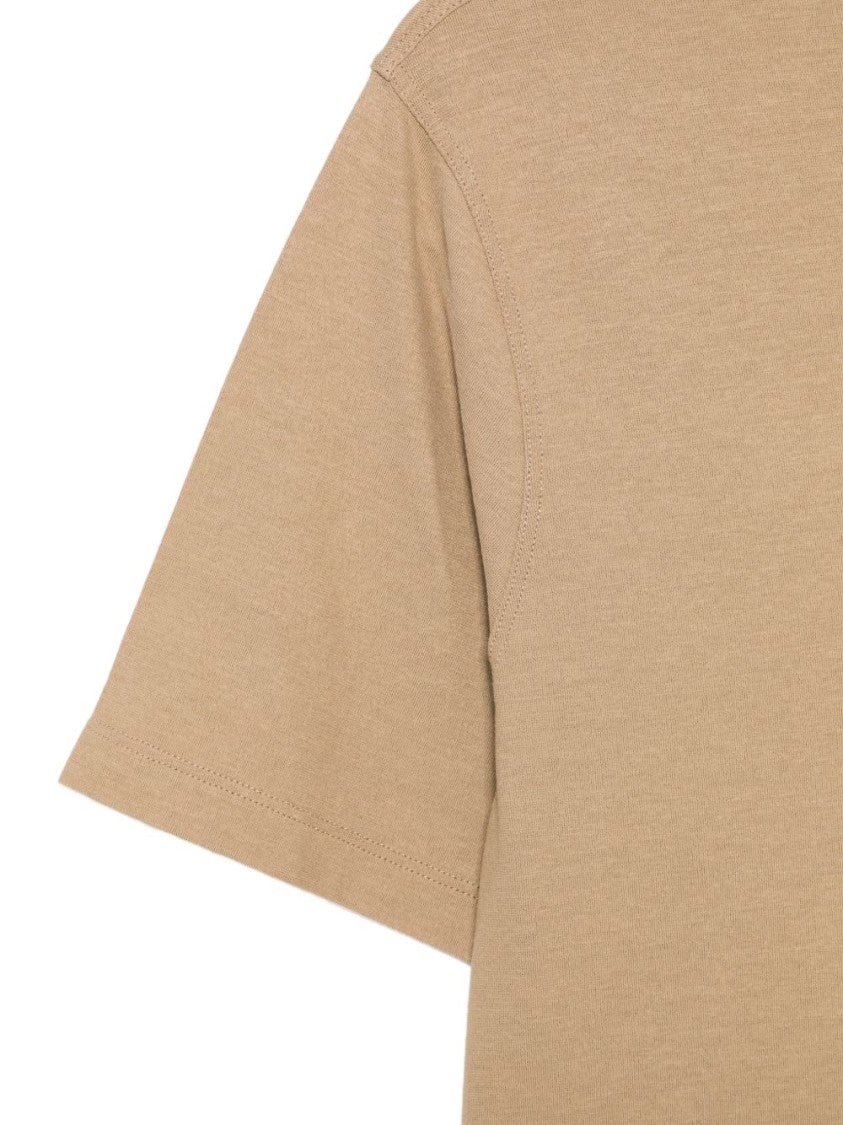 Zanone Beige Crew Neck T-Shirt With Minimalist Design