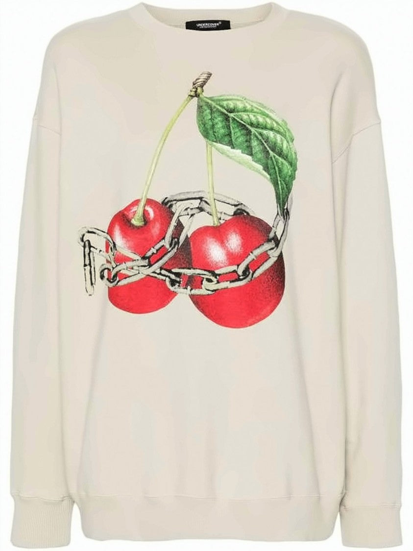Undercover Ribbed Cotton Long-Sleeved Top With Cherry Graphic