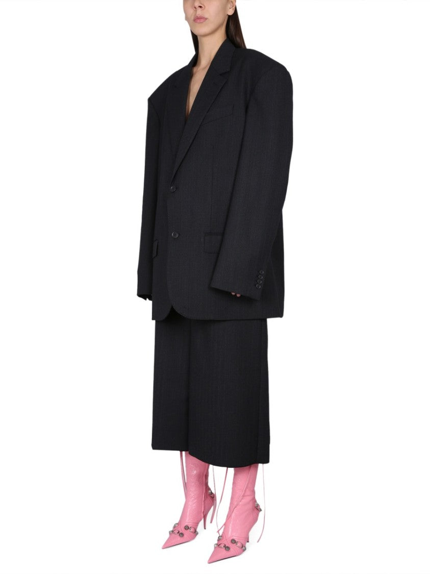 Balenciaga Wool Shorts With Concealed Flap Closure