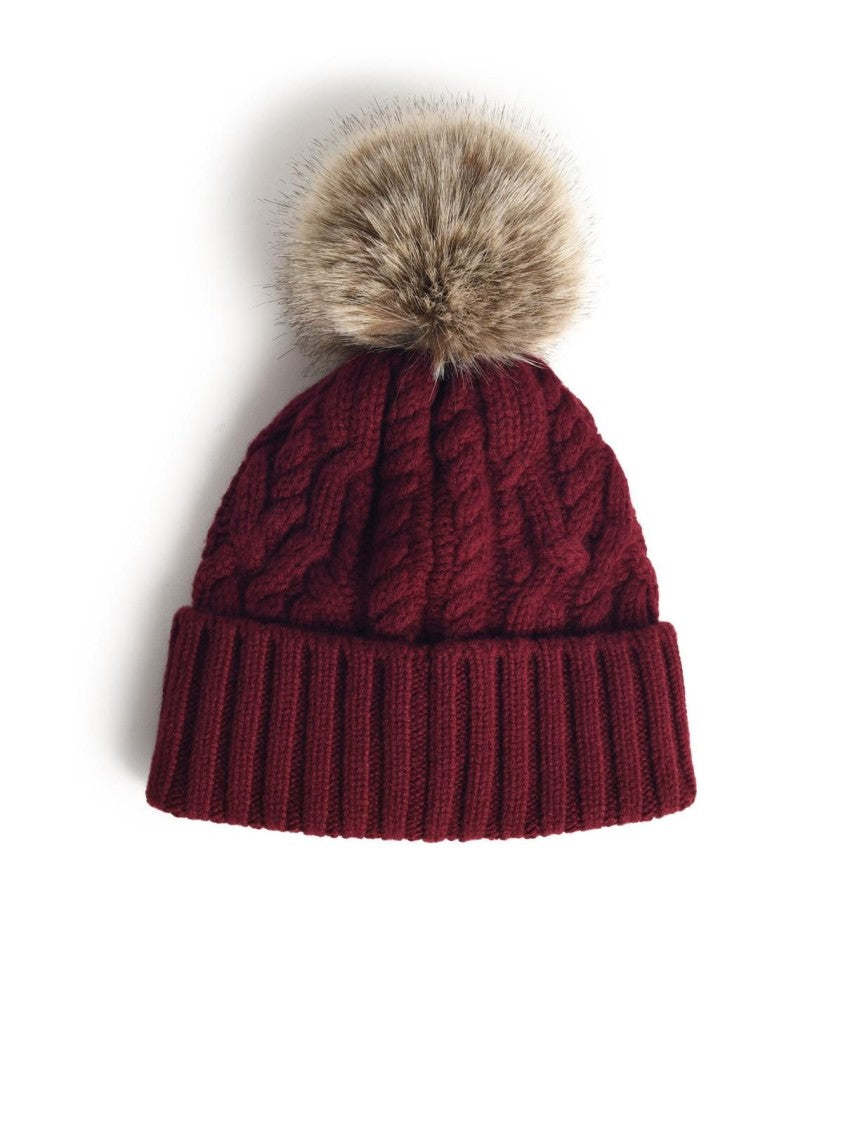 Moncler Ribbed Knitted Beanie With Pom-Pom Detail