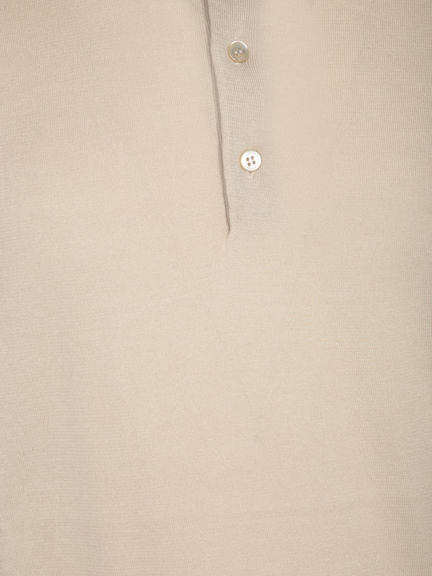Dell'oglio Classic Polo T-Shirt In Beige Cotton Fabric