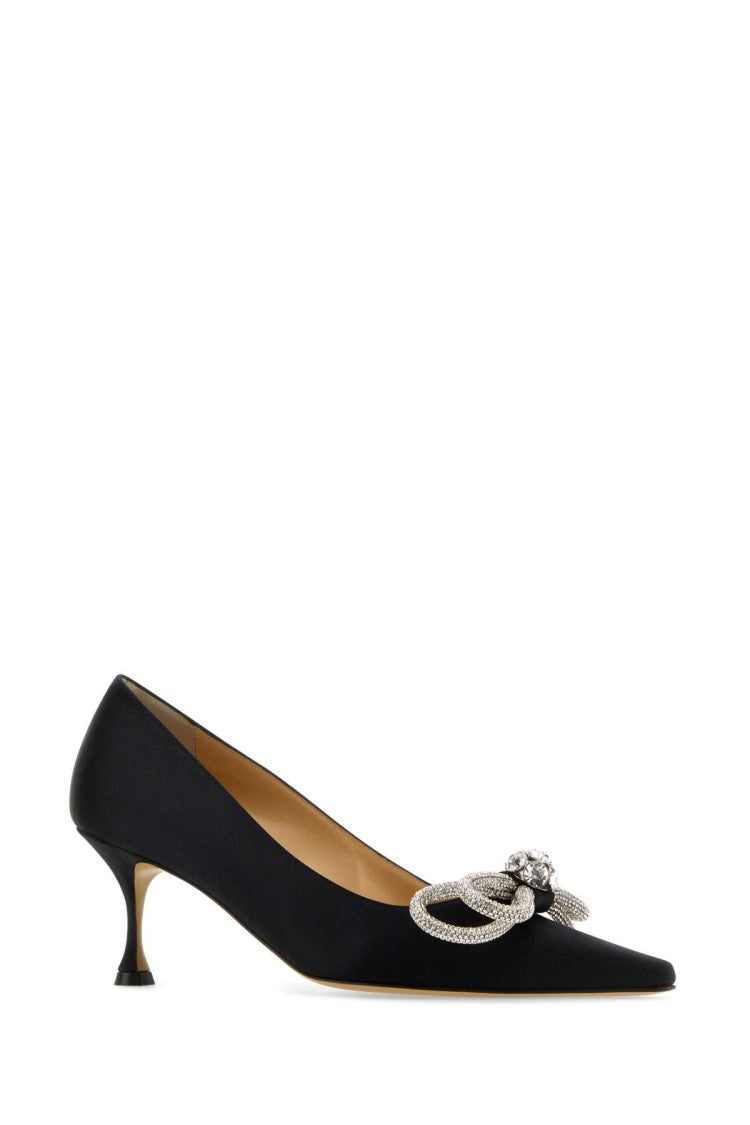 Mach & Mach Black Satin Pumps