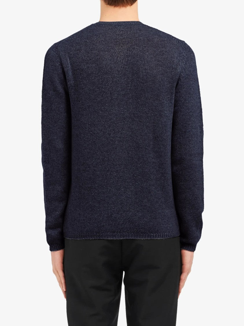 Prada Navy Crew Neck Cashmere Sweater