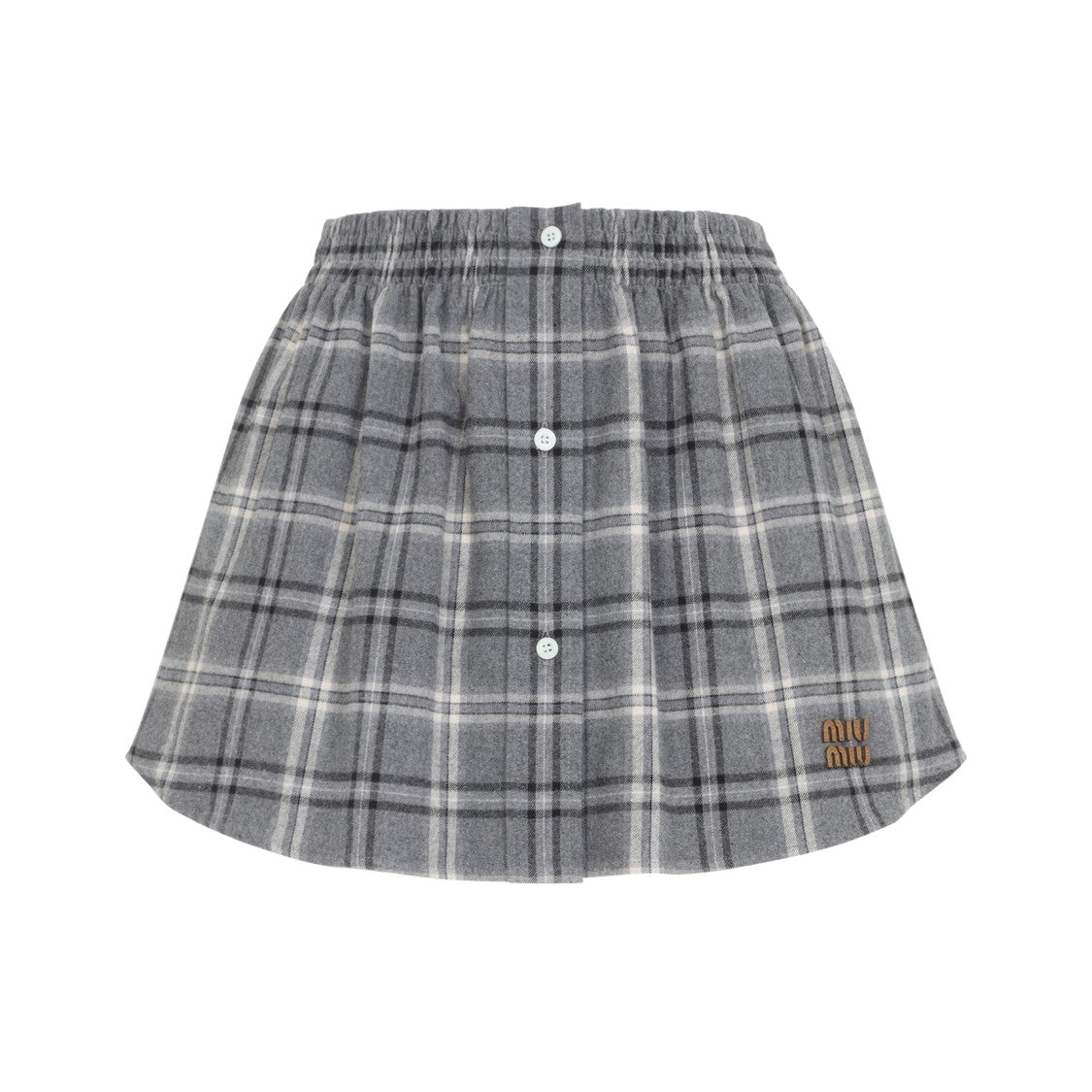 Miu Miu Plaid Mini Skirt With Button-Down Front