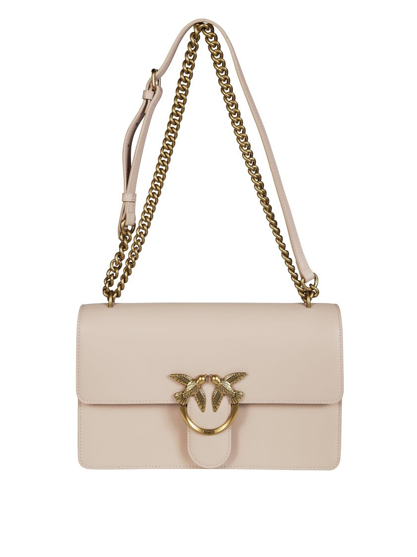 Pinko Structured Rectangular Shoulder Bag In Smooth Calf Leather