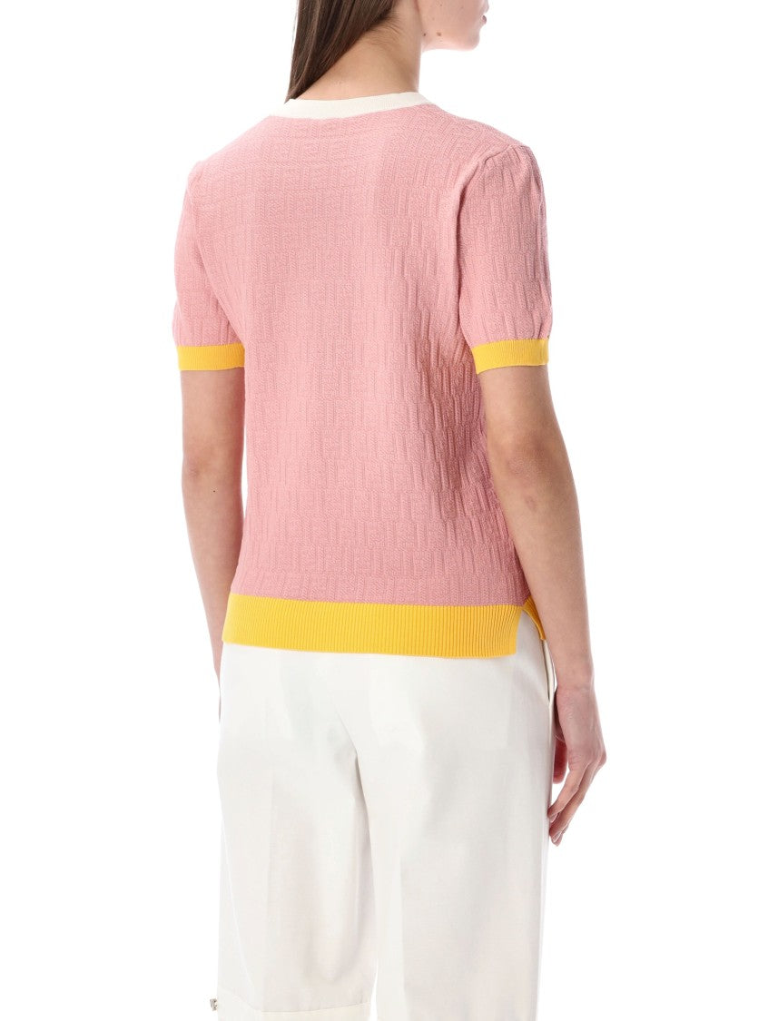 Fendi Ff Jacquard Cotton-Silk T-Shirt