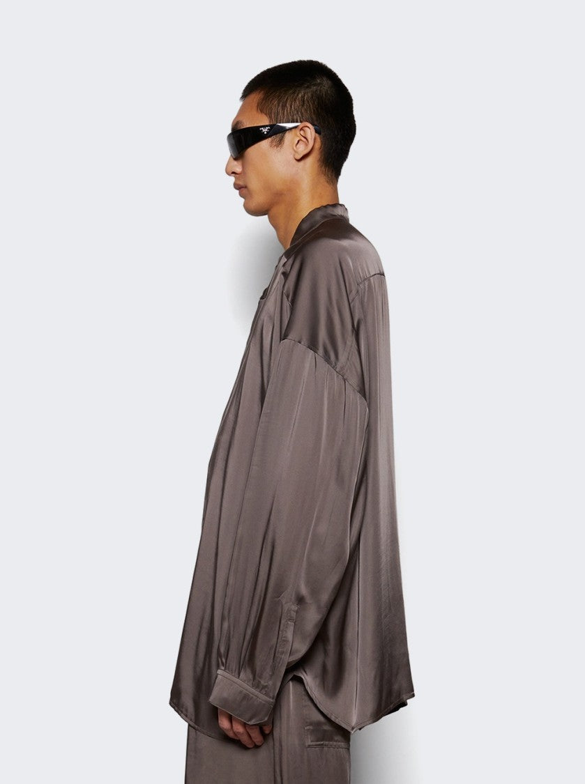 Rick Owens Oversized Snap Collar Faun Shirt Dust