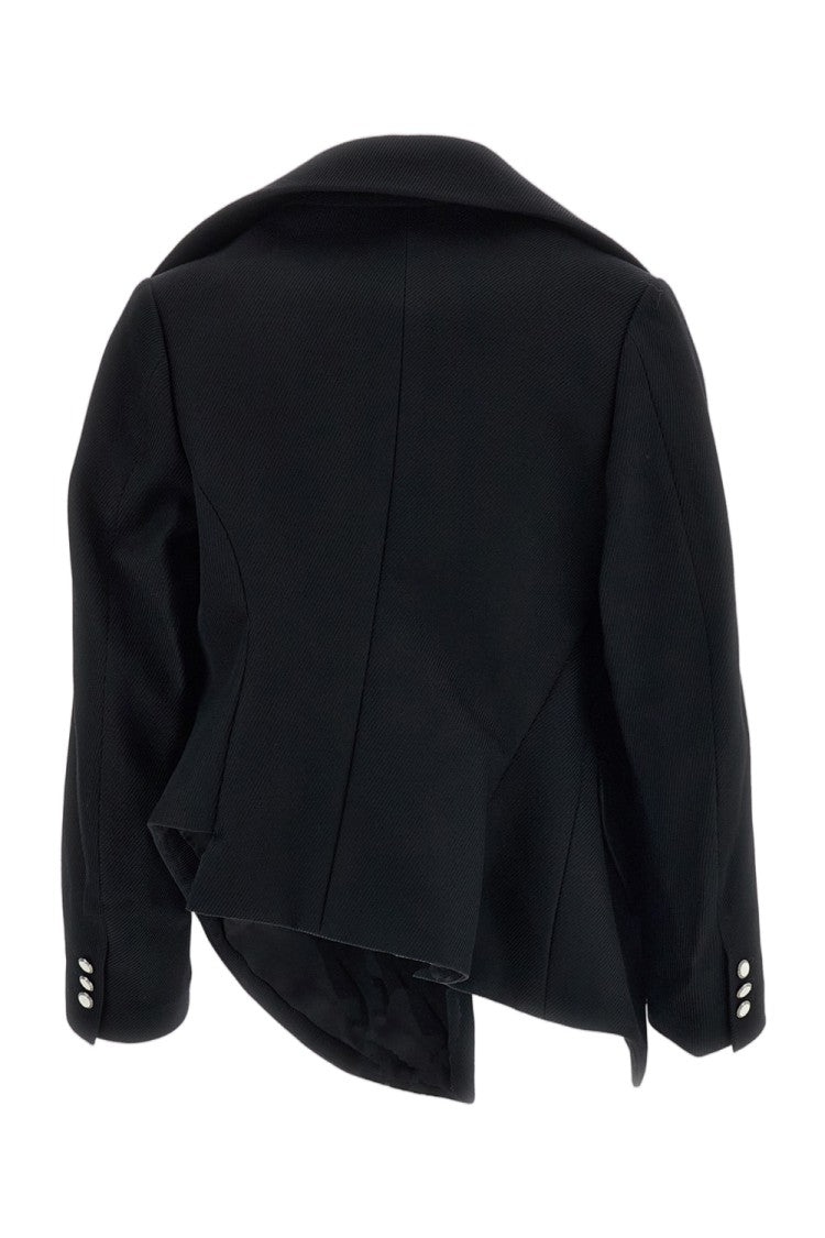 Comme Des Garçons Black Asymmetric Structured Wool Jacket