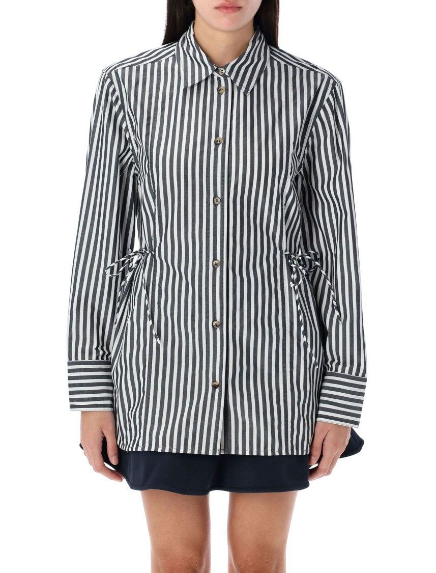 Ganni Stripe Tie String Shirt