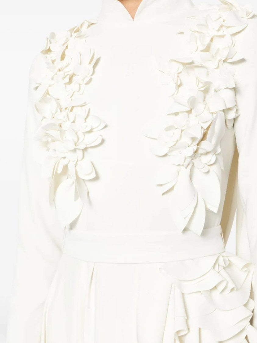 Saiid Kobeisy Crepe Kaftan With 3D Laser Cut Embroidery
