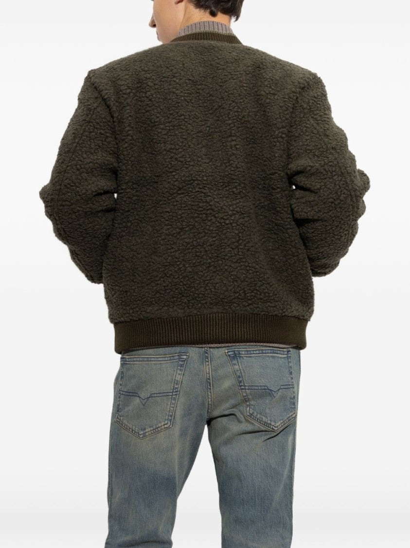 Diesel Plush Textured Jacket With Ribbed Detailing