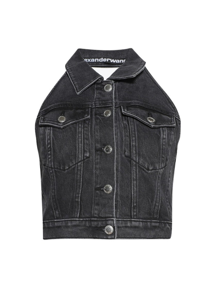 Alexander Wang Stretch Denim Halter Top