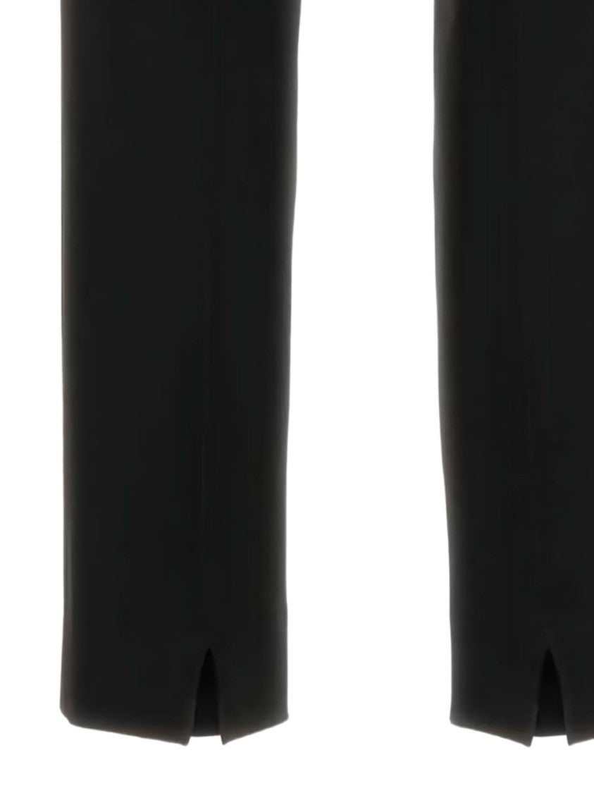 Pt Torino High-Waisted Black Trousers With Tailored Front Pleats And Hem Slits