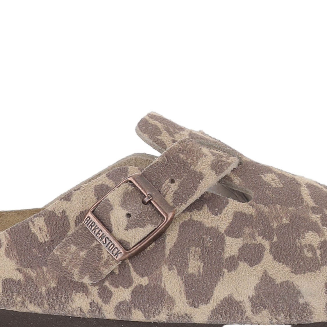 Birkenstock Animal Print Suede Clogs With Adjustable Metal Buckle
