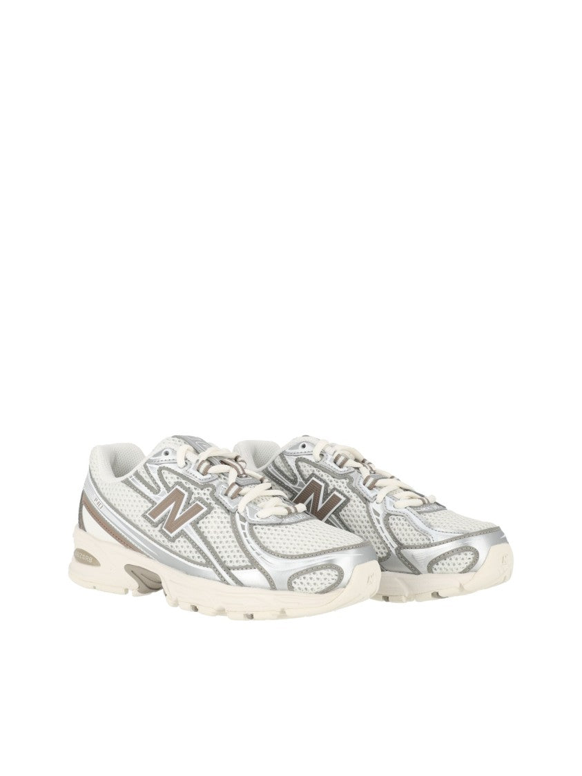 New Balance Grey/Silver Synthetic Mesh Sneakers