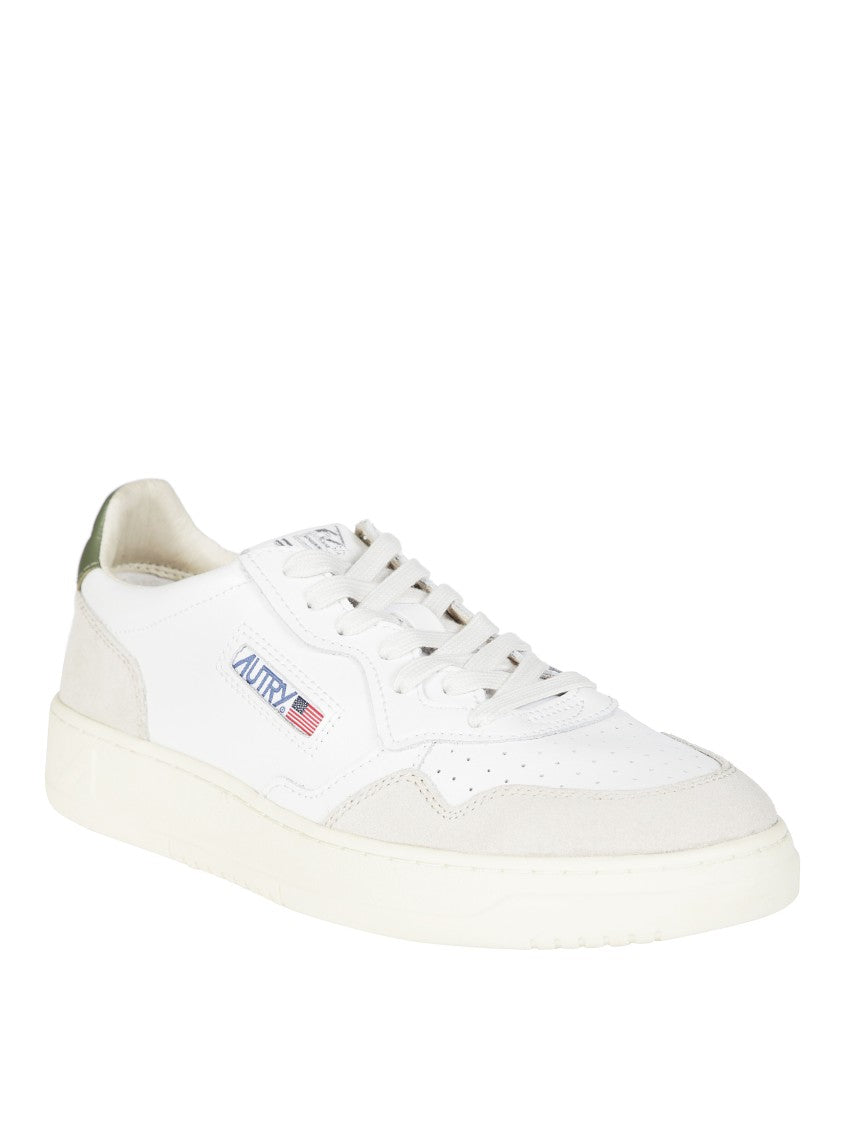 Autry White Medalist Low Leather Suede Sneakers