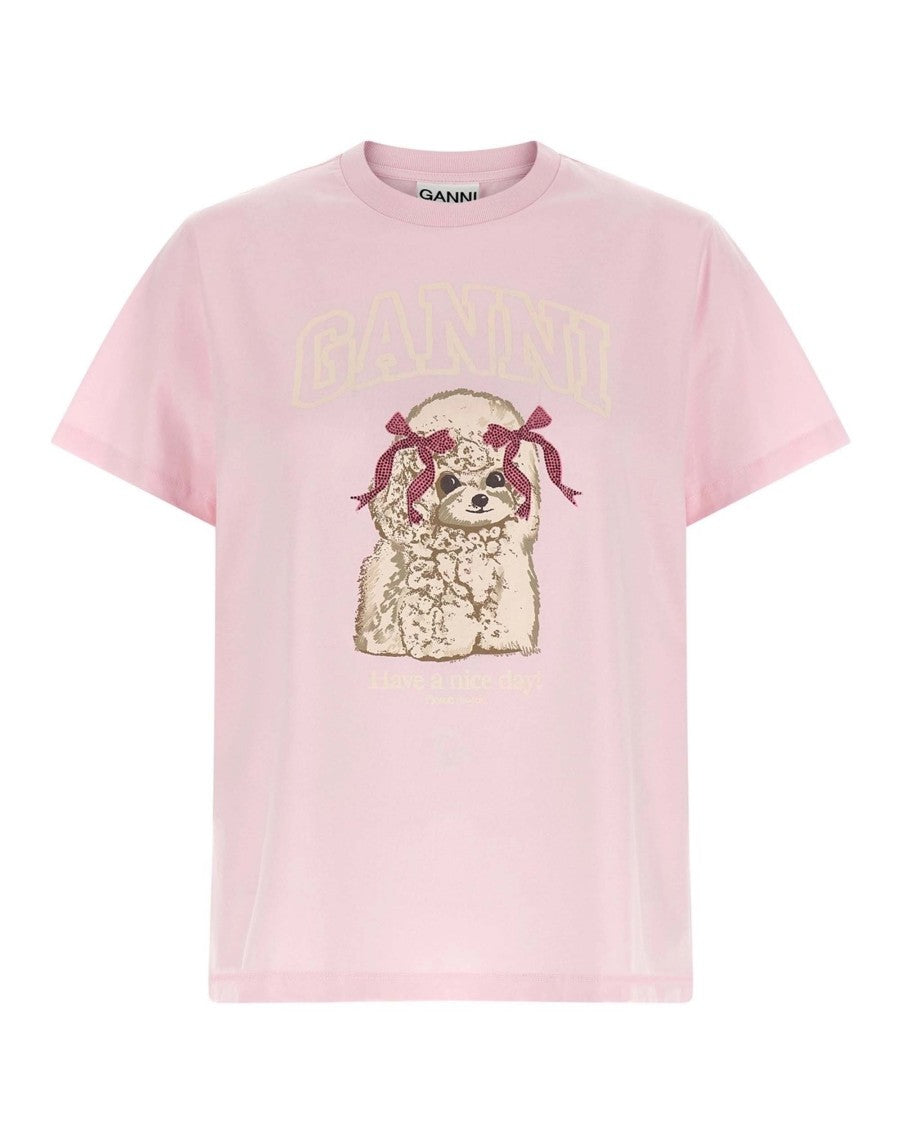 Ganni Poodle Chalk Pink T-Shirt