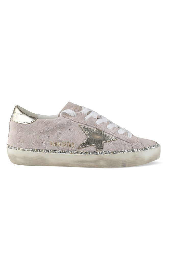 Golden Goose Pink/Nude Suede Superstar Sneakers