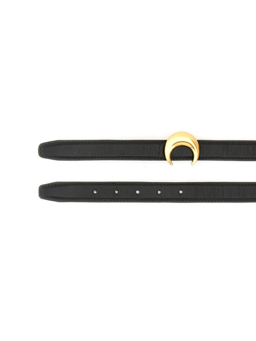 Marine Serre Moon Leather Crescent Buckle Belt