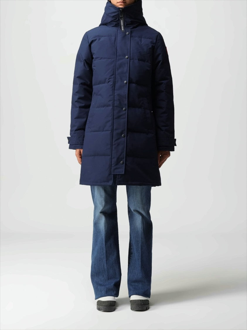 Canada Goose Quilted Longline Hooded Parka With Snap-Button Placket