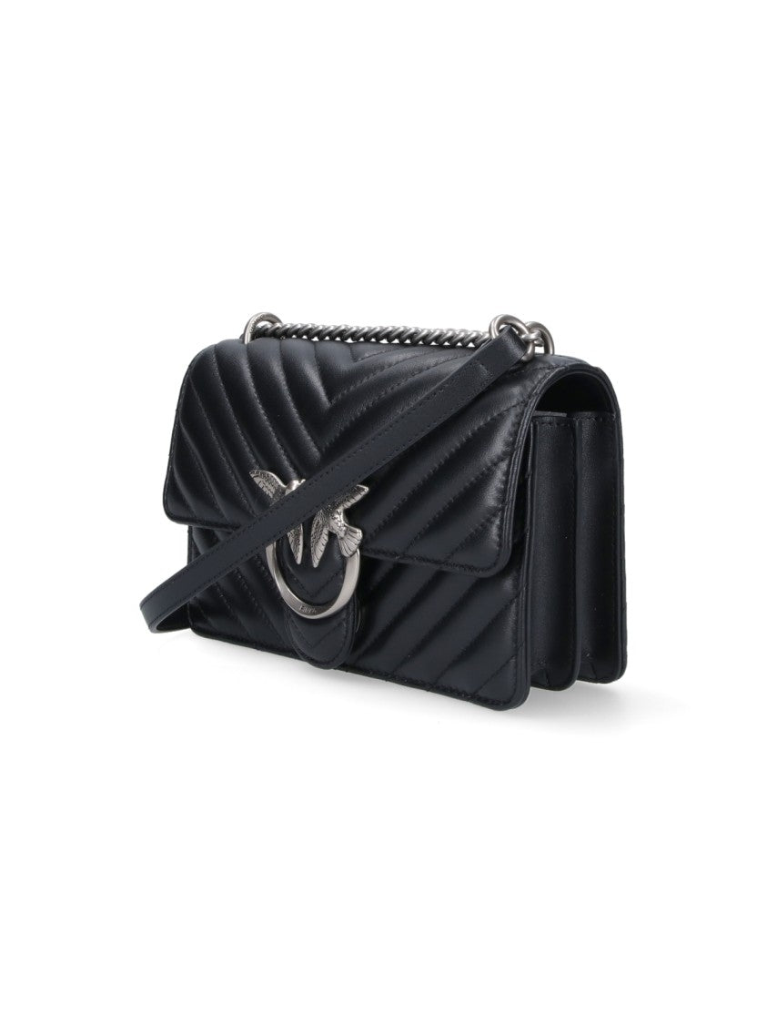 Pinko Structured Black Handbag With Versatile Carrying Options