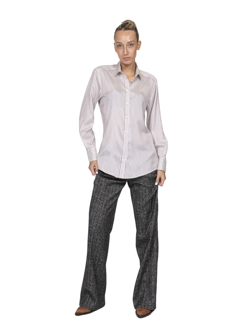 Dolce & Gabbana Vertical Striped Tailored Long-Sleeve Shirt