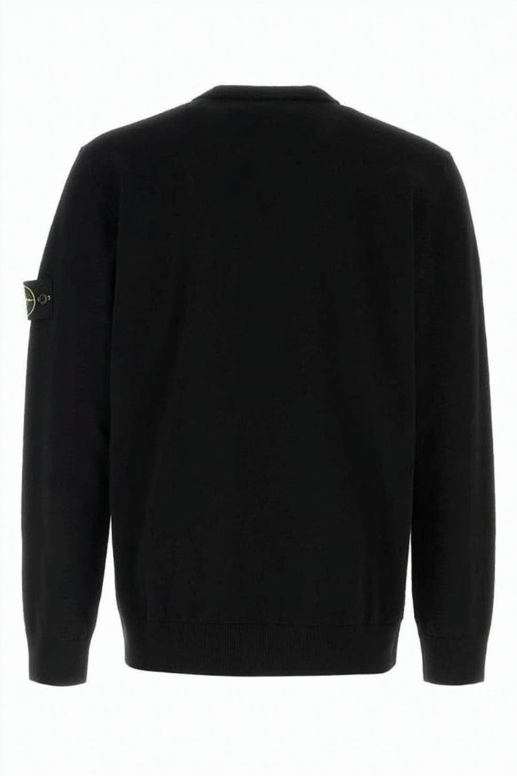 Stone Island Crew Neck Sweater In Soft Wool