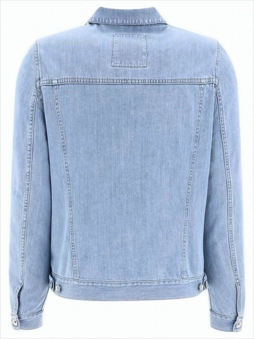 Brunello Cucinelli Structured Light Blue Denim Jacket