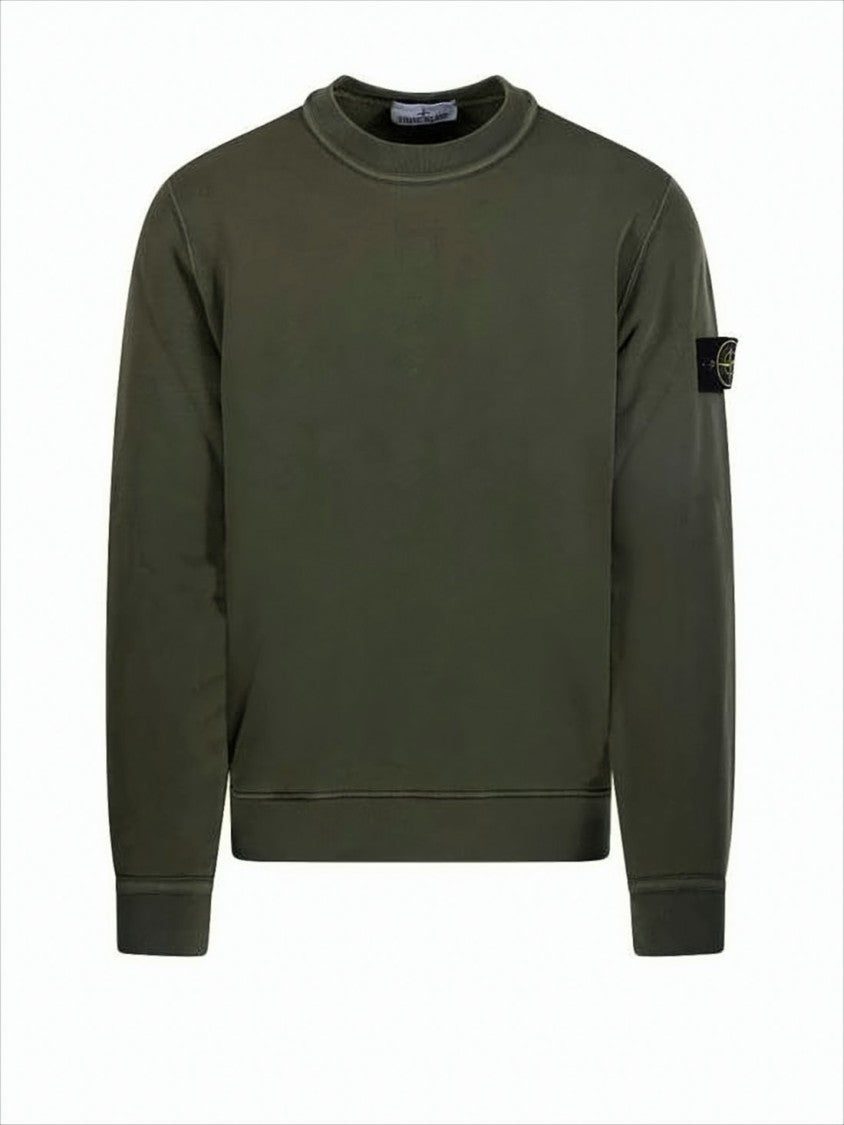 Stone Island Olive Green Long-Sleeve Crewneck Sweatshirt