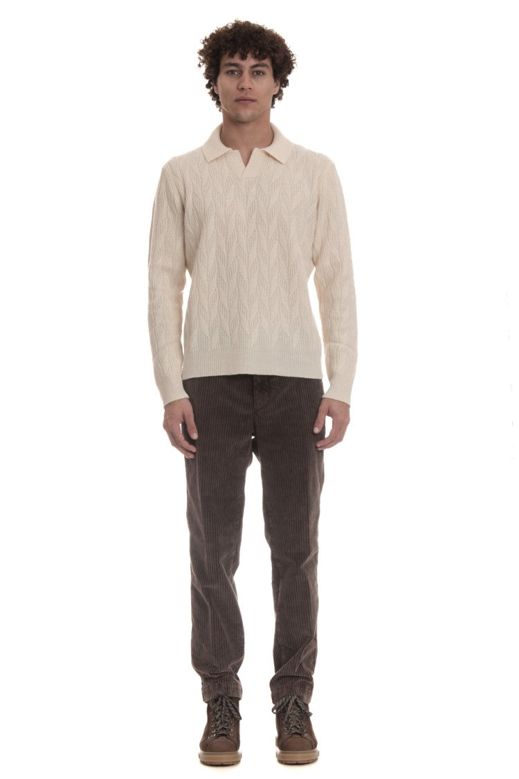 Drumohr Open Collar Lambswool Polo