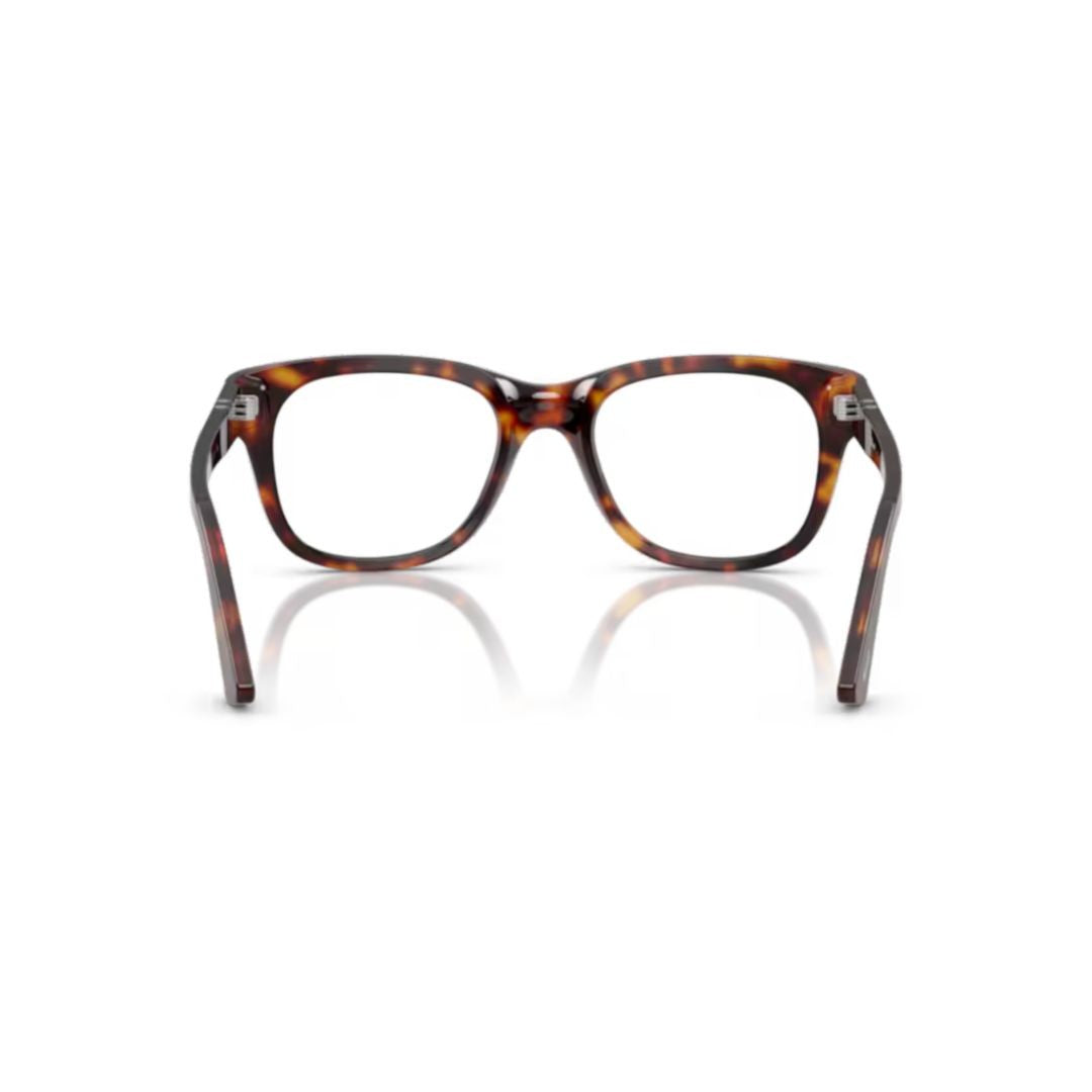 Persol 0Po3372v Classic Square Acetate Eyeglasses With Tortoiseshell Pattern