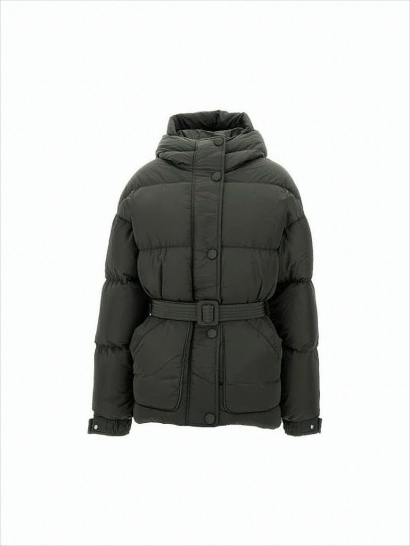 Ienki Ienki Quilted Padded Jacket With High Collar And Belt