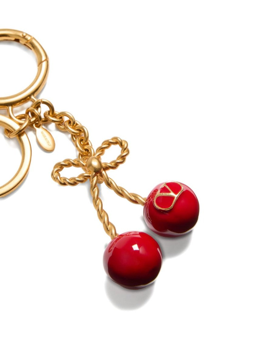 Valentino Garavani Playful Gold-Tone Cherry Keychain