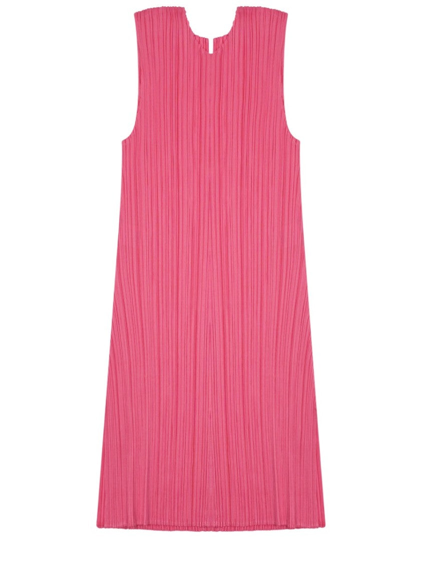Pleats Please Issey Miyake Sleeveless Finely Pleated Notch Neck Blouse