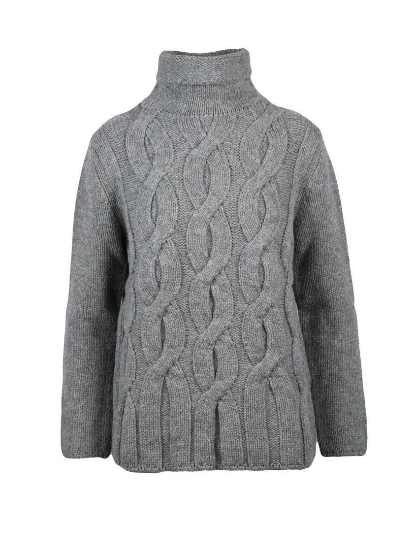 Kangra High Neck Cable Knit Sweater By Kangra