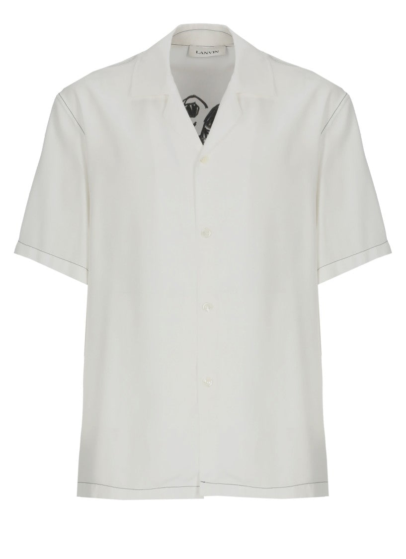 Lanvin White Rayon Rear Print Shirt